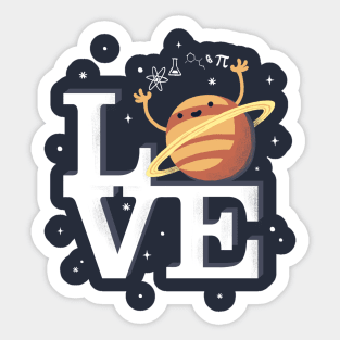 LOVE Science - Saturn Planet - Pi Number - Geeky Maths Sticker